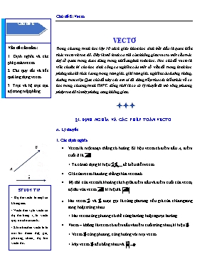 Phương pháp giải bài tập Toán 10 - Chương vectơ (Có đáp án và lời giải)